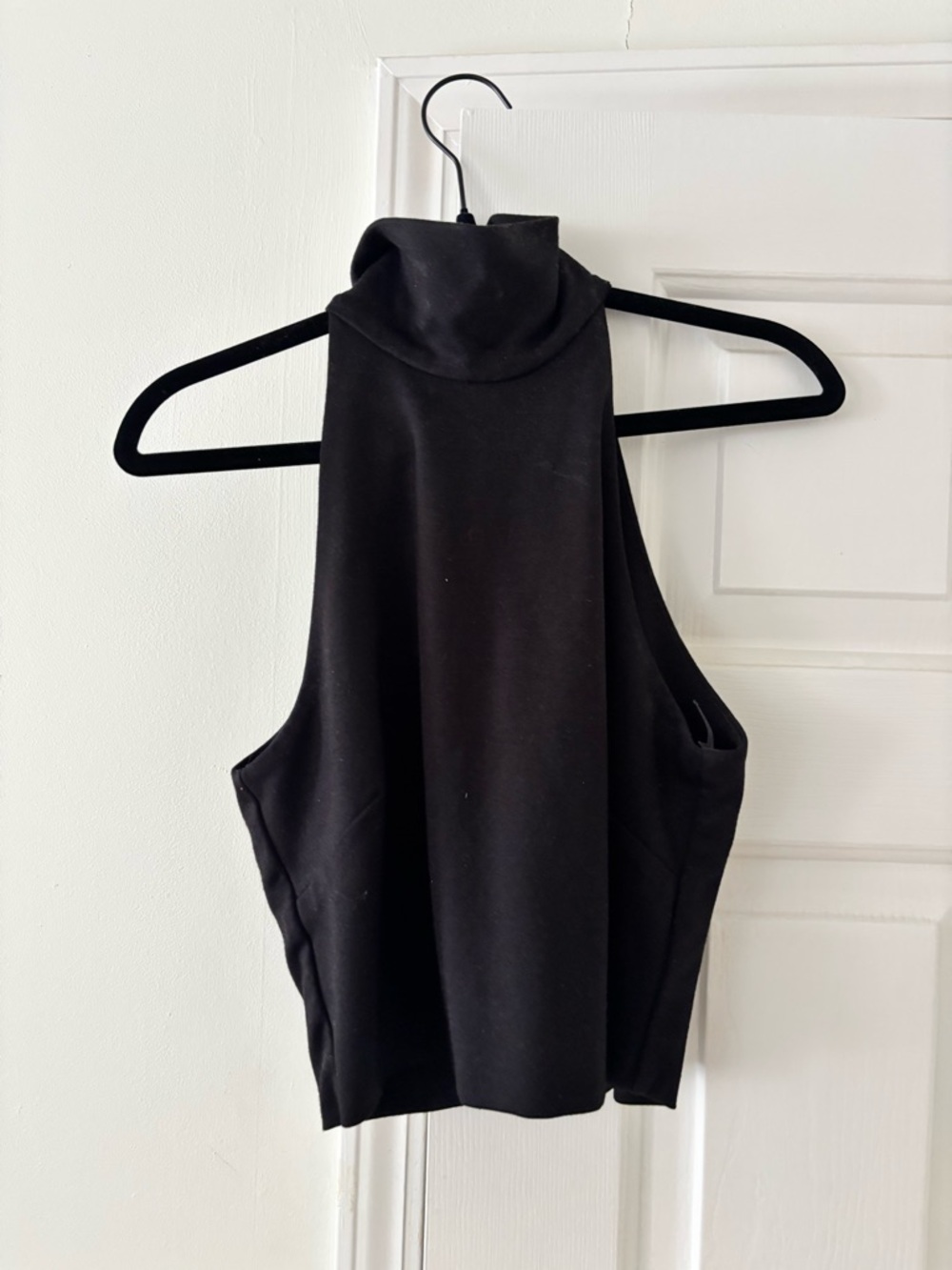 Ronny Kobo Collection Black Sleeveless Mock Neck Tank (zipper in back)